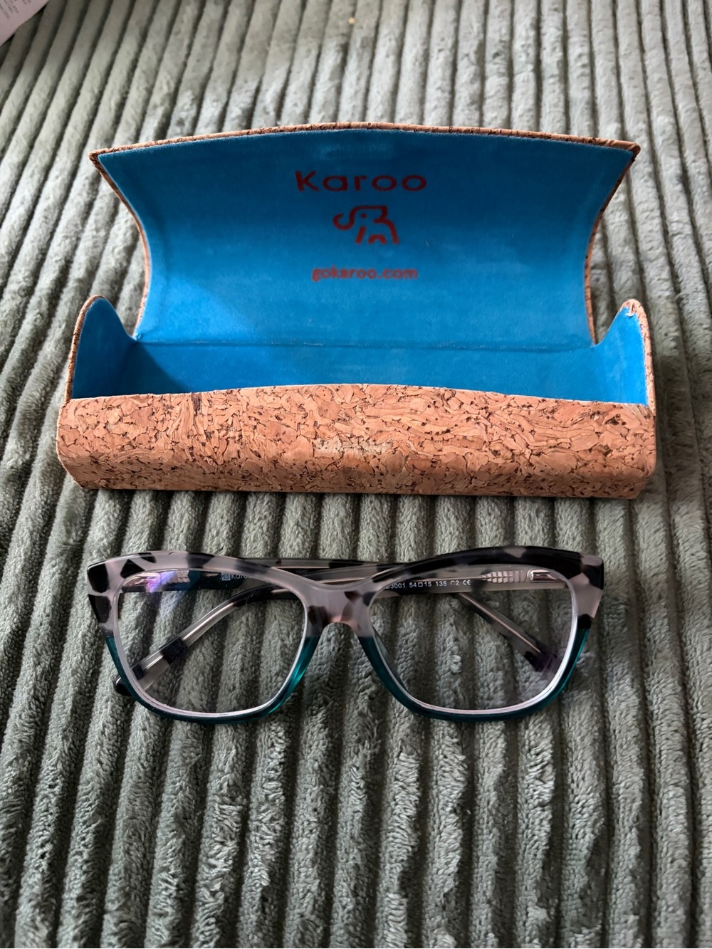 Karoo Teal & Gray Patterned Women’s Eyeglass Frames